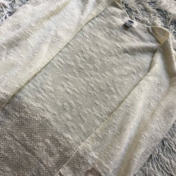 Old Navy White Tone Fringe Long Bohemian Knit Cardigan - Picture 6 of 7